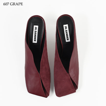 JILSANDER レザー スクエアトゥ ハイヒールミュール
