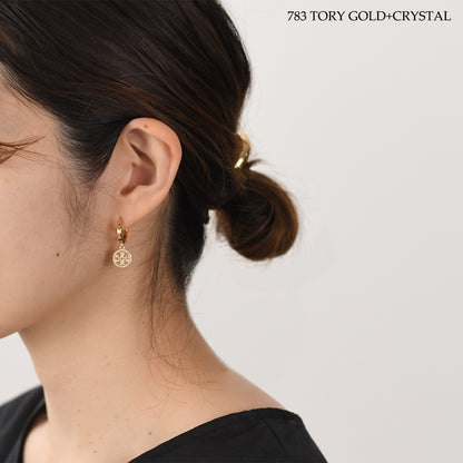 TORY BURCH ミラー パヴェ フープ ピアス