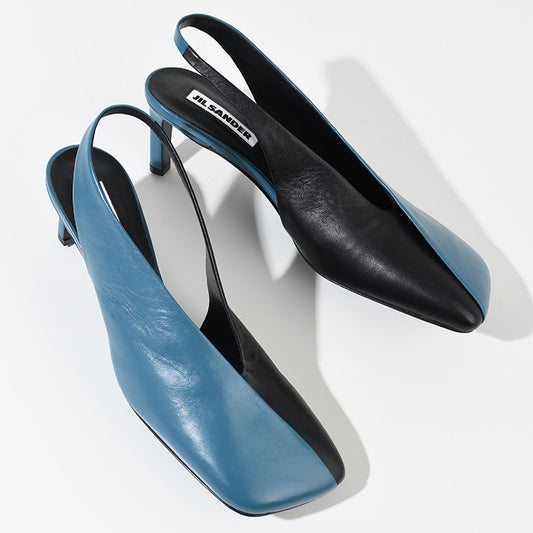 JILSANDER レザー スクエアトゥ パンプス