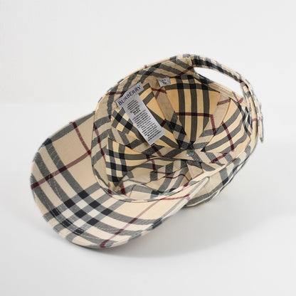 BURBERRY 체크 코튼 베이스볼 캡 