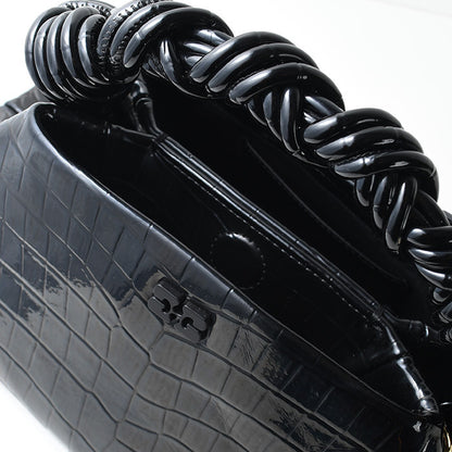GANNI CROCO PATENT BOU BAG 