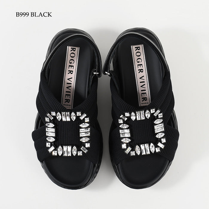 Roger Vivier 비브 런 패브릭 샌들 