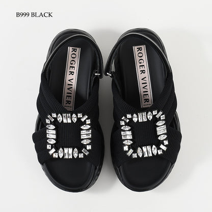 Roger Vivier 비브 런 패브릭 샌들 