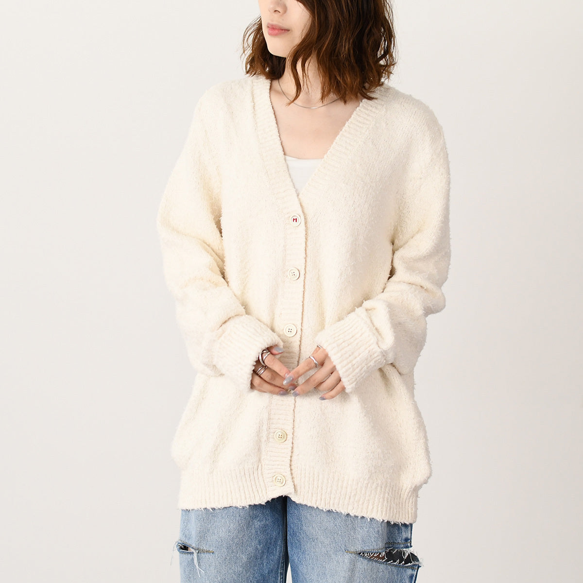 MAISON MARGIELA オーバーサイズパイルカーディガン