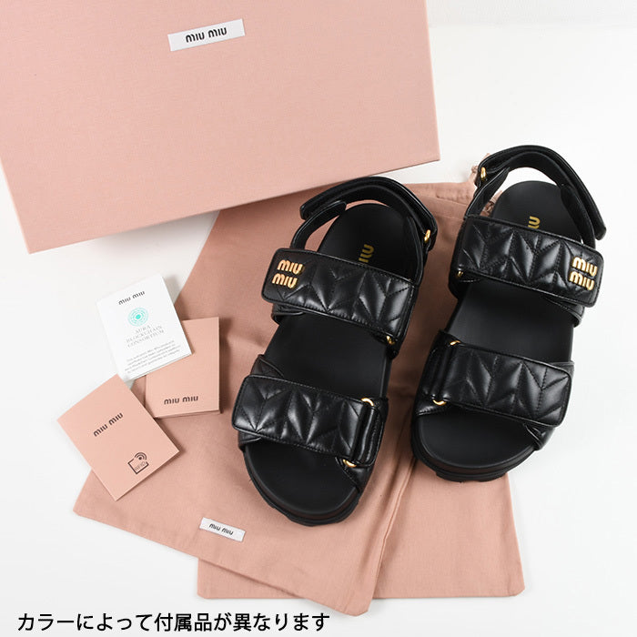 MIU MIU スポーティ マテラッセレザー サンダル