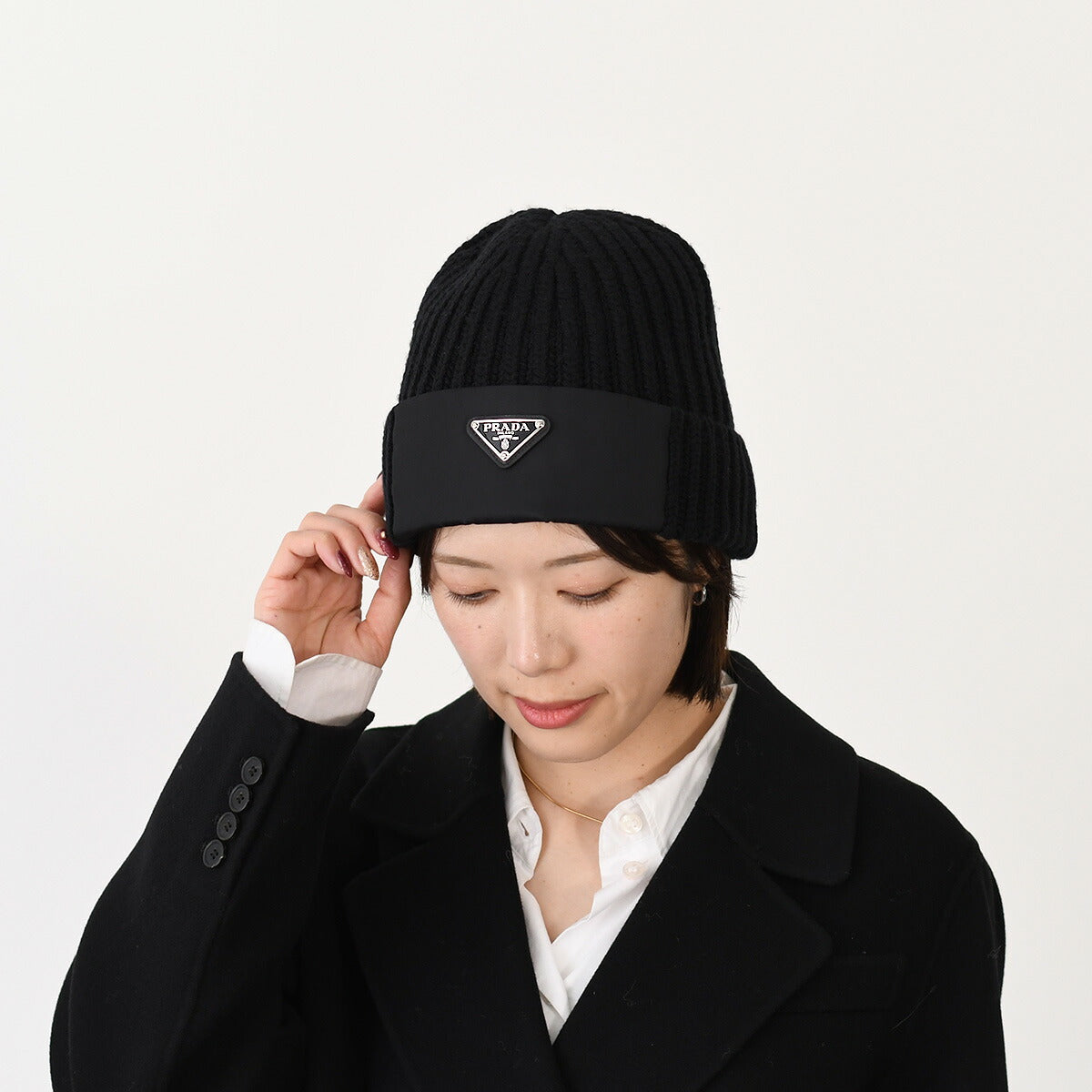 PRADA プラダ Re-Nylon x ウール ビーニー