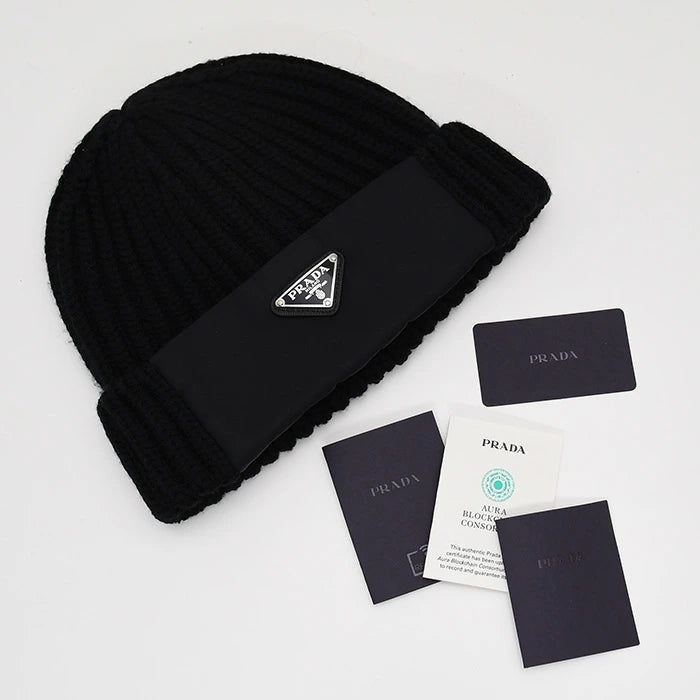 PRADA プラダ Re-Nylon x ウール ビーニー