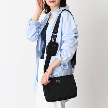 PRADA Re-Nylon サフィアーノレザーショルダーバッグ