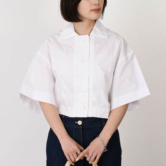 PATOU Sustainable cotton wave cropped shirt 