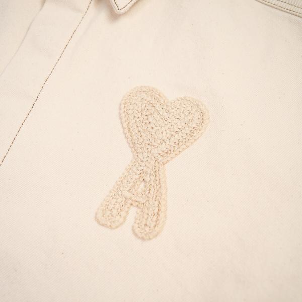 AMI PARIS AMI DE COEUR アミパリス Ami de Coeur カラーコットンツイル クロップド シャツ