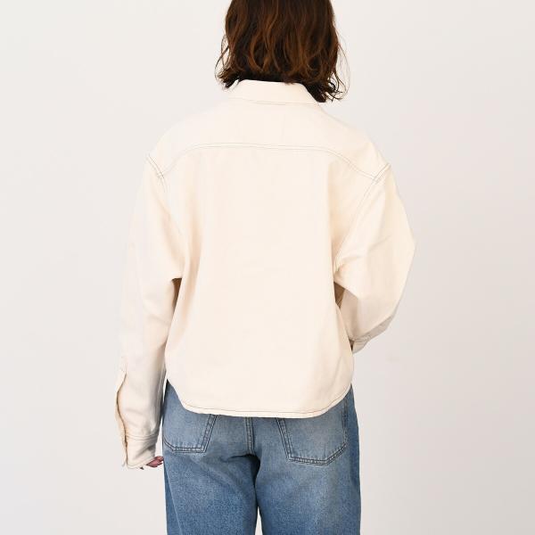 AMI PARIS AMI DE COEUR アミパリス Ami de Coeur カラーコットンツイル クロップド シャツ