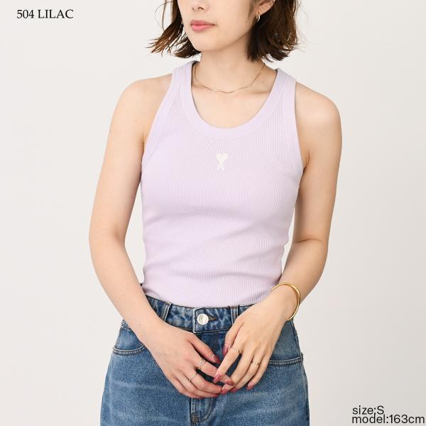 AMI PARIS Ami de Coeur コットンリブ タンクトップ