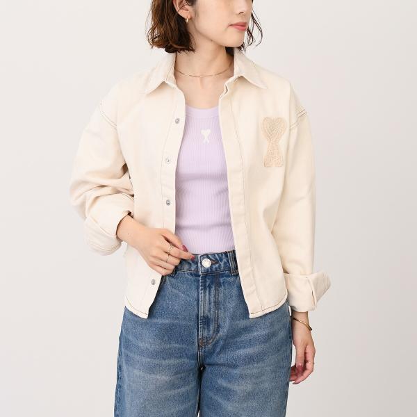 AMI PARIS Ami de Coeur コットンリブ タンクトップ