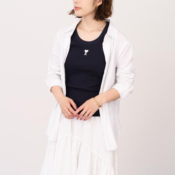 AMI PARIS Ami de Coeur コットンリブ タンクトップ
