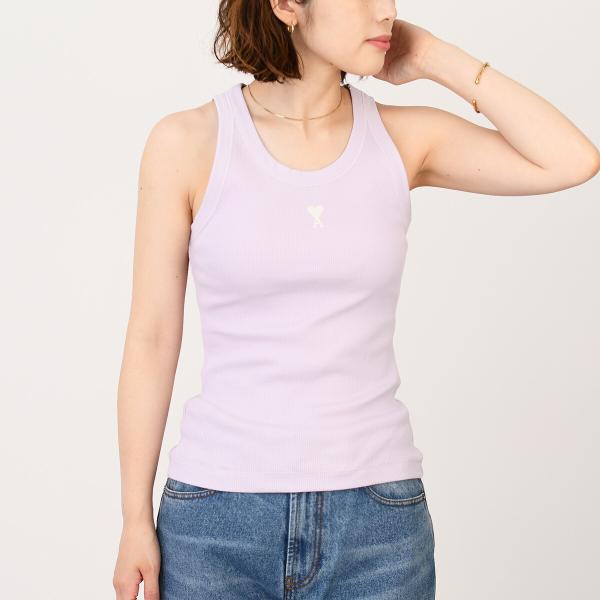 AMI PARIS Ami de Coeur コットンリブ タンクトップ