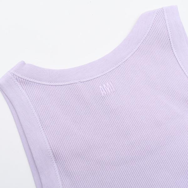 AMI PARIS Ami de Coeur cotton rib tank top 