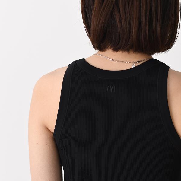 AMI PARIS Ami De Coeur コットンリブ タンクトップ