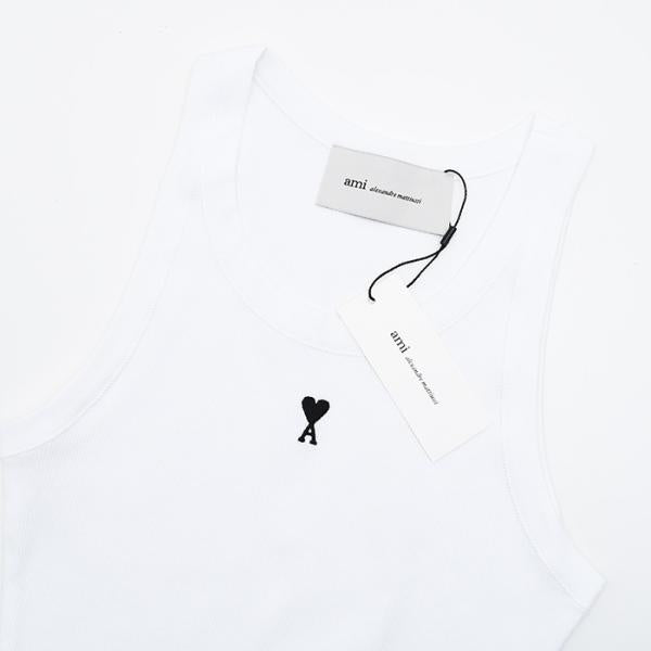 AMI PARIS Ami De Coeur コットンリブ タンクトップ