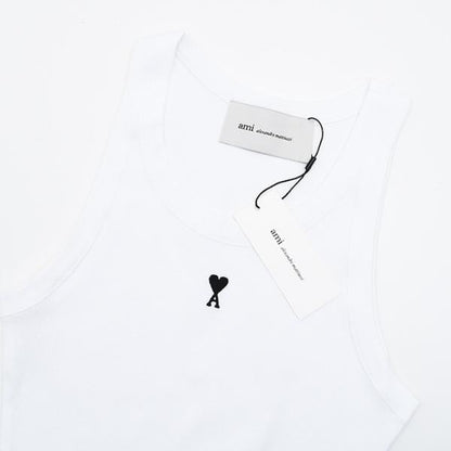 AMI PARIS Ami De Coeur コットンリブ タンクトップ