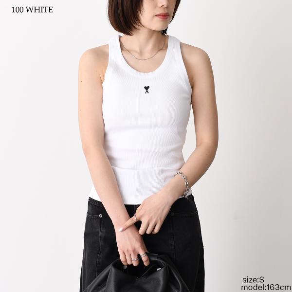 AMI PARIS Ami De Coeur コットンリブ タンクトップ