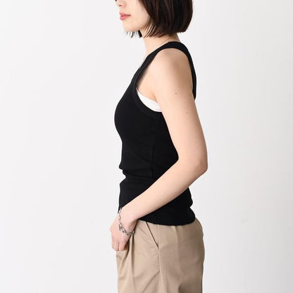 AMI PARIS Ami De Coeur コットンリブ タンクトップ