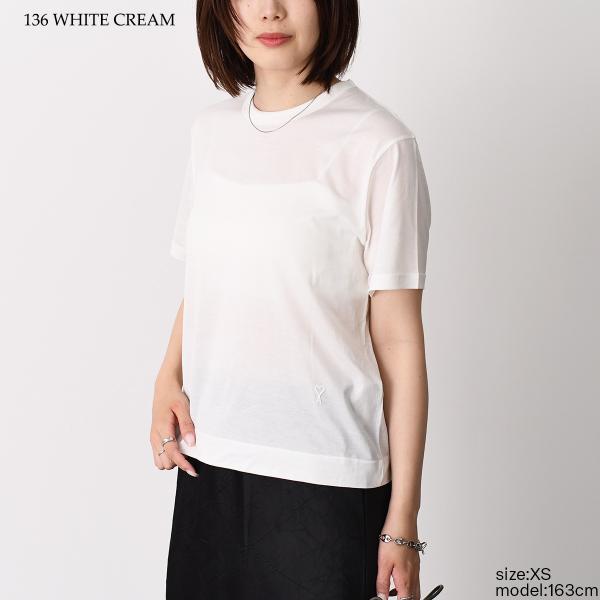 AMI PARIS Ami De Coeur シルケット加工ジャージー ショートスリーブ Tシャツ