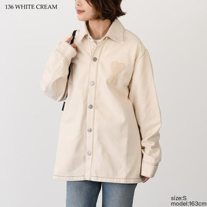 AMI PARIS AMI DE COEUR アミパリス Ami de Coeur カラーコットンツイル オーバーシャツ