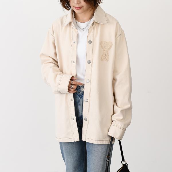 AMI PARIS AMI DE COEUR アミパリス Ami de Coeur カラーコットンツイル オーバーシャツ
