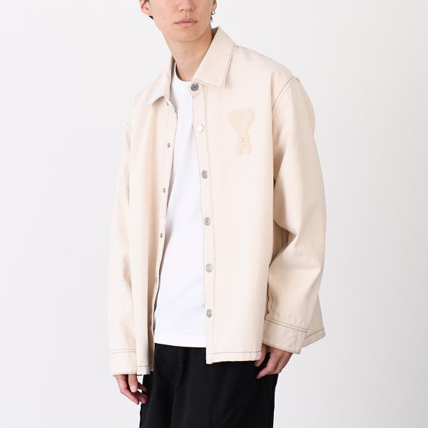 AMI PARIS AMI DE COEUR アミパリス Ami de Coeur カラーコットンツイル オーバーシャツ