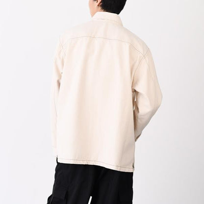 AMI PARIS AMI DE COEUR アミパリス Ami de Coeur カラーコットンツイル オーバーシャツ