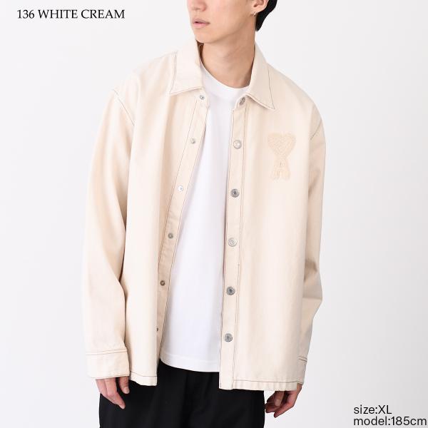 AMI PARIS AMI DE COEUR アミパリス Ami de Coeur カラーコットンツイル オーバーシャツ