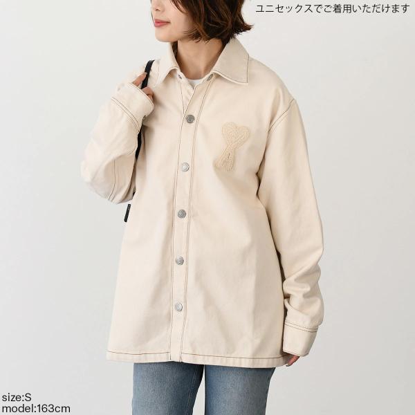 AMI PARIS AMI DE COEUR アミパリス Ami de Coeur カラーコットンツイル オーバーシャツ