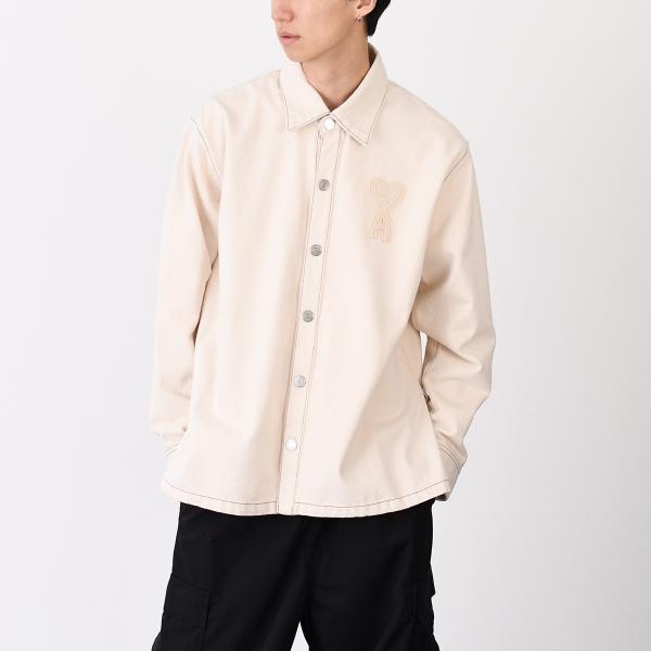 AMI PARIS AMI DE COEUR アミパリス Ami de Coeur カラーコットンツイル オーバーシャツ