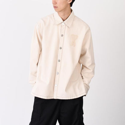 AMI PARIS AMI DE COEUR アミパリス Ami de Coeur カラーコットンツイル オーバーシャツ