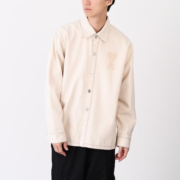 AMI PARIS AMI DE COEUR アミパリス Ami de Coeur カラーコットンツイル オーバーシャツ
