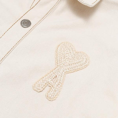 AMI PARIS AMI DE COEUR アミパリス Ami de Coeur カラーコットンツイル オーバーシャツ