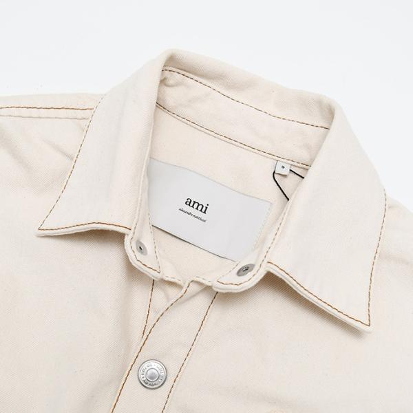 AMI PARIS AMI DE COEUR アミパリス Ami de Coeur カラーコットンツイル オーバーシャツ