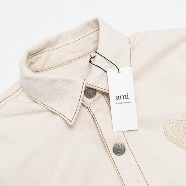 AMI PARIS AMI DE COEUR アミパリス Ami de Coeur カラーコットンツイル オーバーシャツ