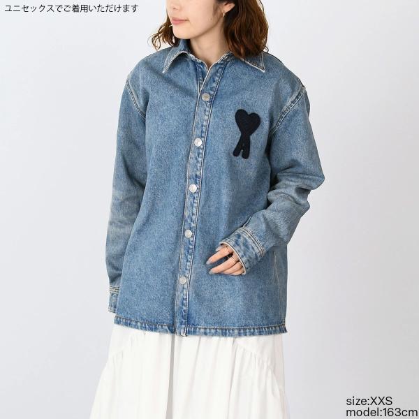 AMI PARIS AMI DE COEUR アミパリス Ami de Coeur ウォッシュドデニム オーバーシャツ
