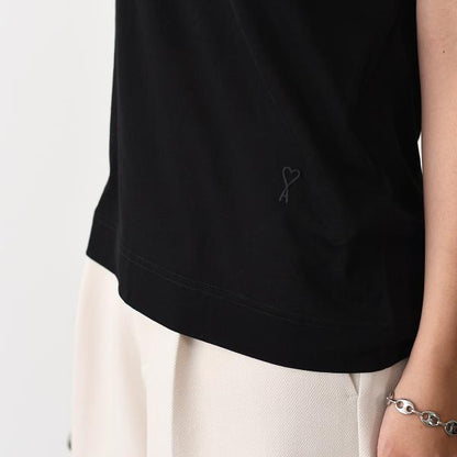 AMI PARIS Ami De Coeur シルケット加工ジャージー ショートスリーブ Tシャツ