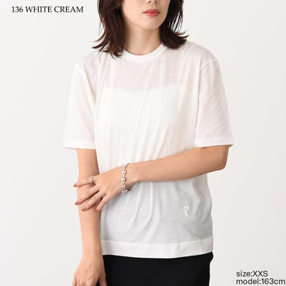 AMI PARIS Ami De Coeur シルケット加工ジャージー ショートスリーブ Tシャツ