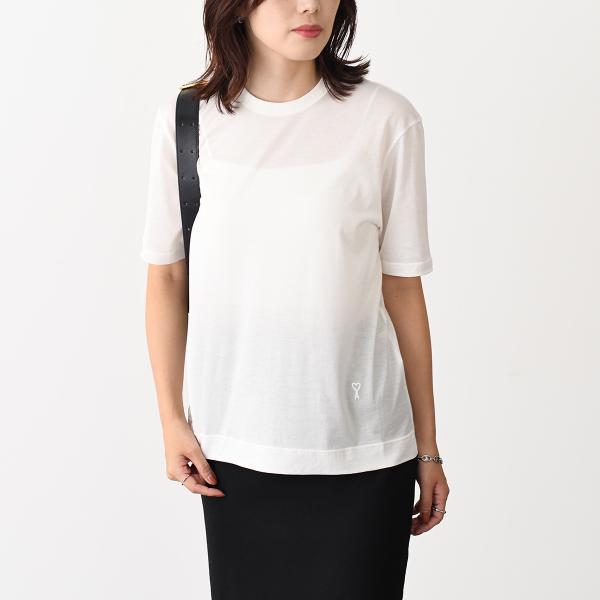 AMI PARIS Ami De Coeur シルケット加工ジャージー ショートスリーブ Tシャツ