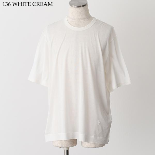 AMI PARIS Ami De Coeur シルケット加工ジャージー ショートスリーブ Tシャツ