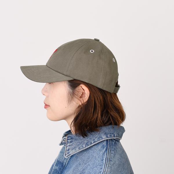 AMI PARIS AMI DE COEUR アミパリス Ami de Coeur エンブロイダリー ピーチエフェクト コットンギャバジン キャップ