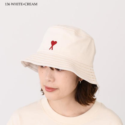 AMI PARIS AMI DE COEUR アミパリス Ami de Coeur エンブロイダリー ウォッシュドデニム バケットハット