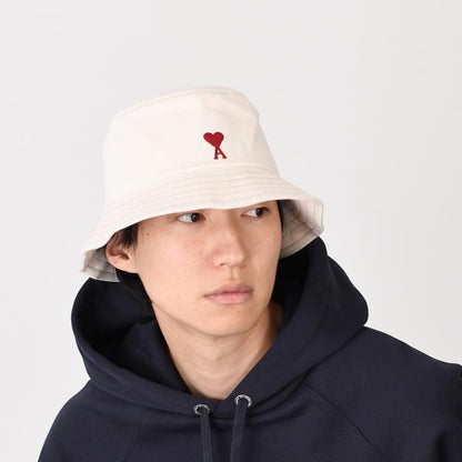 AMI PARIS AMI DE COEUR アミパリス Ami de Coeur エンブロイダリー ウォッシュドデニム バケットハット