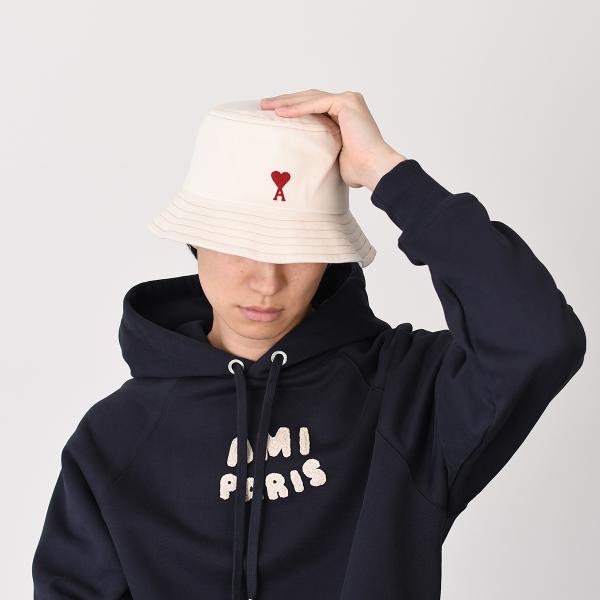 AMI PARIS AMI DE COEUR アミパリス Ami de Coeur エンブロイダリー ウォッシュドデニム バケットハット
