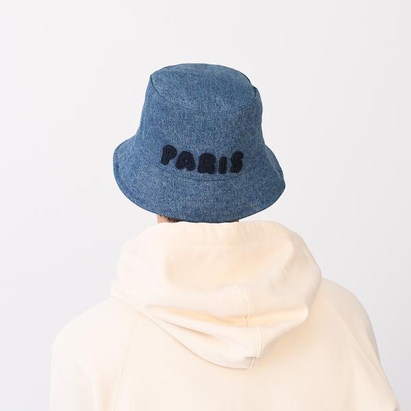 AMI ALEXANDRE MATTIUSSI Ami Paris 패치 워시드 데님 버킷 모자 