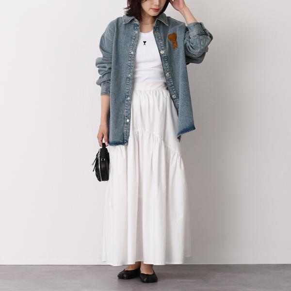 AMI PARIS Ami De Coeur ウォッシュドデニム オーバーシャツ