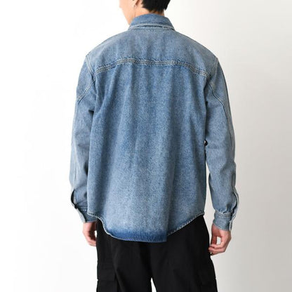 AMI PARIS Ami De Coeur ウォッシュドデニム オーバーシャツ